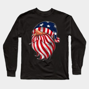 Gnome Celebrating Independence Day on July Long Sleeve T-Shirt